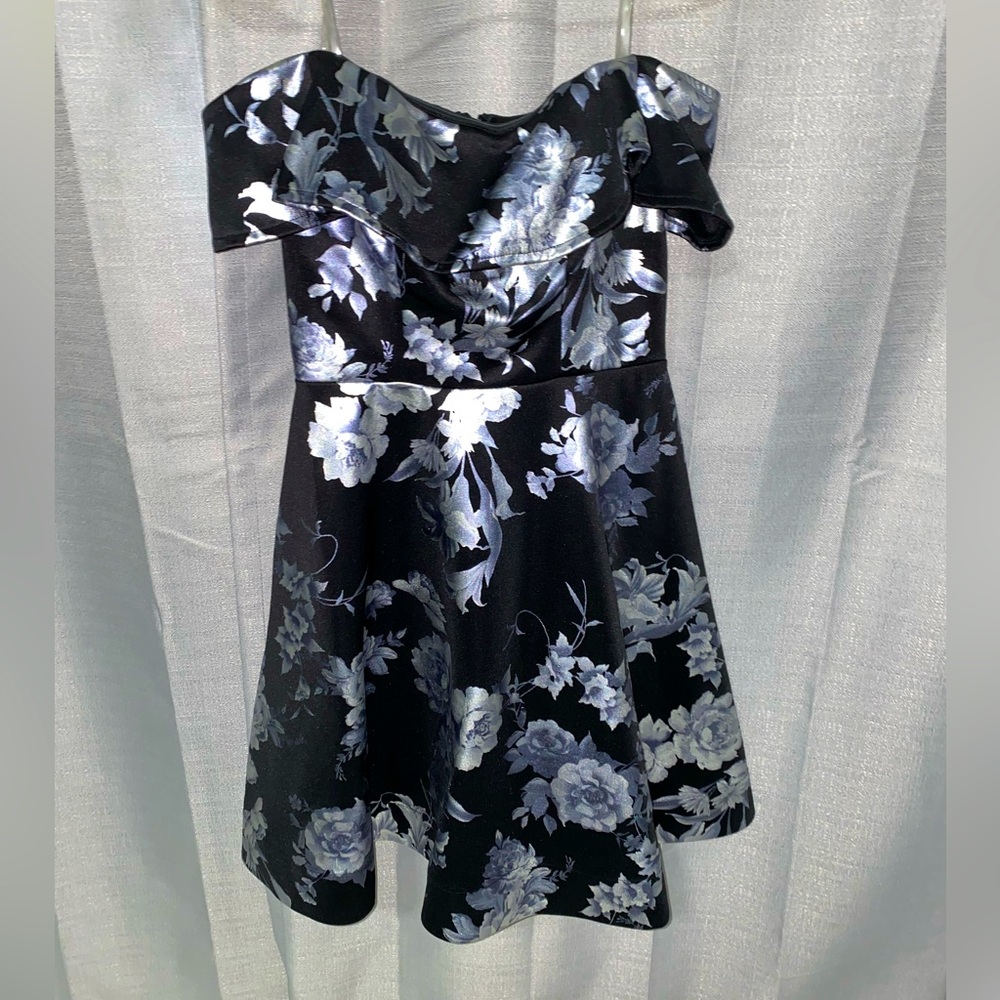 Sequin Hearts Formal Floral Mini Dress, Perfect for Prom or Homecoming Dances!